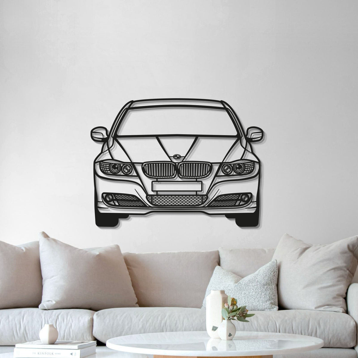 2009 E90 Front View Metal Car Wall Art - MT0386, photo 5 of 7