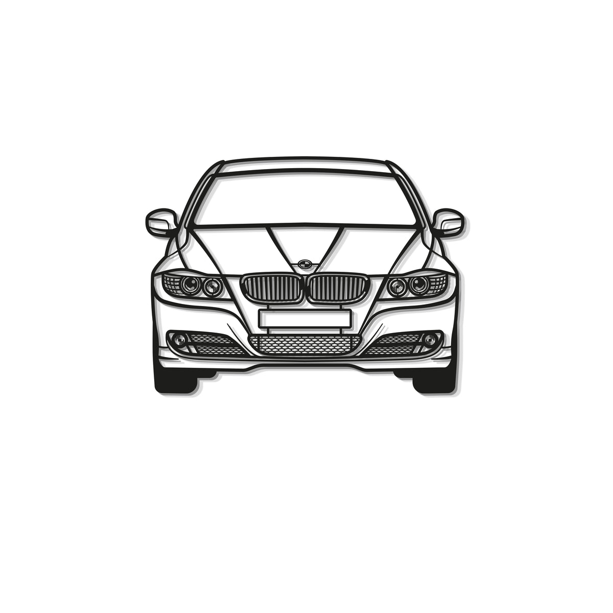 2009 E90 Front View Metal Car Wall Art - MT0386, photo 7 of 7