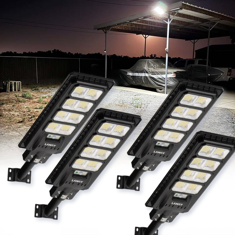 4 Pack Solar Parking lot lights (bracket included)-25,000 lumens