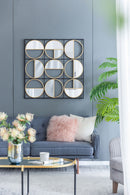 Eclectic Styling Metal Beaded Wall Mirror With Contemporary Design For Bedroom, Liveroom & Entryway by HouseOfZazla