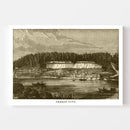 Vintage Map of Oregon City, Oregon 1880