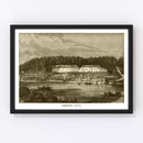 Vintage Map of Oregon City, Oregon 1880