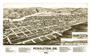 Vintage Map of Pendleton, Oregon 1884