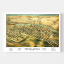 Vintage Map of Pendleton, Oregon 1890