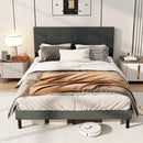 Queen Size Upholstered Bed Frame Linen Platform Bed-Dark Gray by LJGDeals