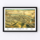 Vintage Map of Pendleton, Oregon 1890