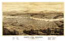 Vintage Map of Portland, Oregon 1879