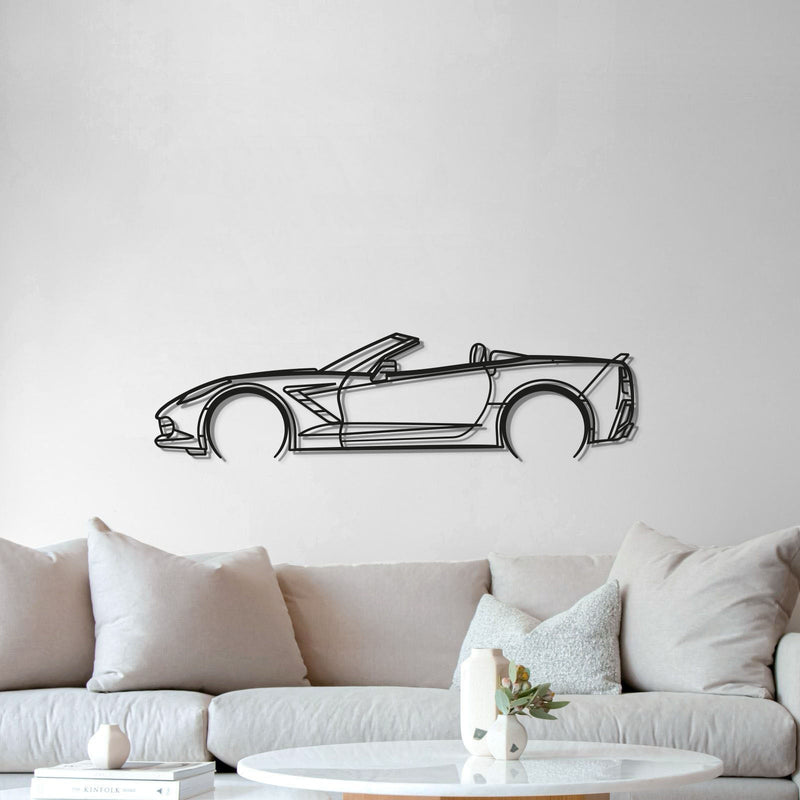 2014 Corvette C7 Cabrio Metal Car Wall Art - MT0500