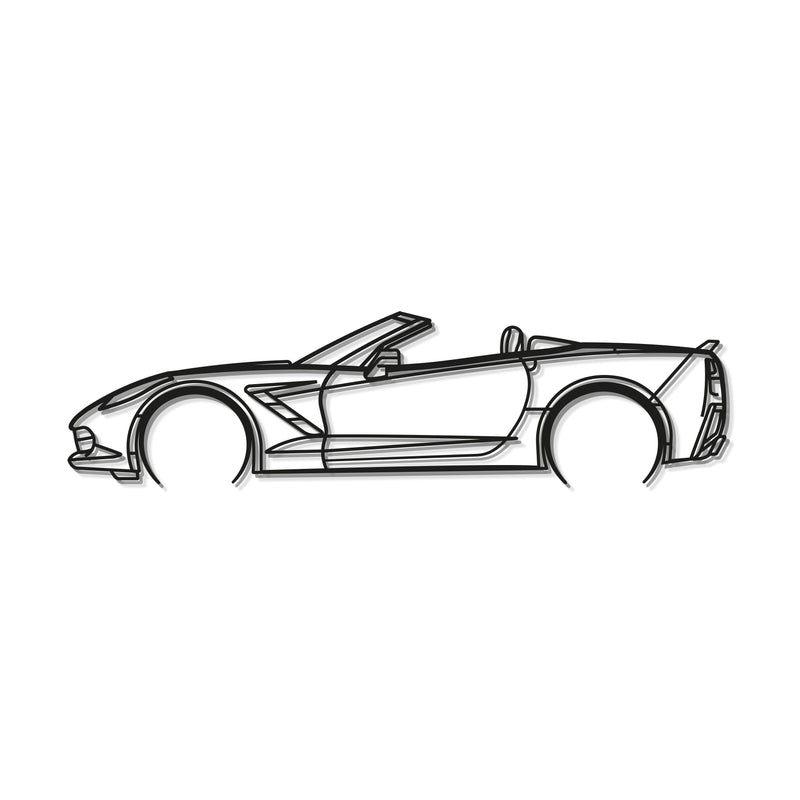 2014 Corvette C7 Cabrio Metal Car Wall Art - MT0500