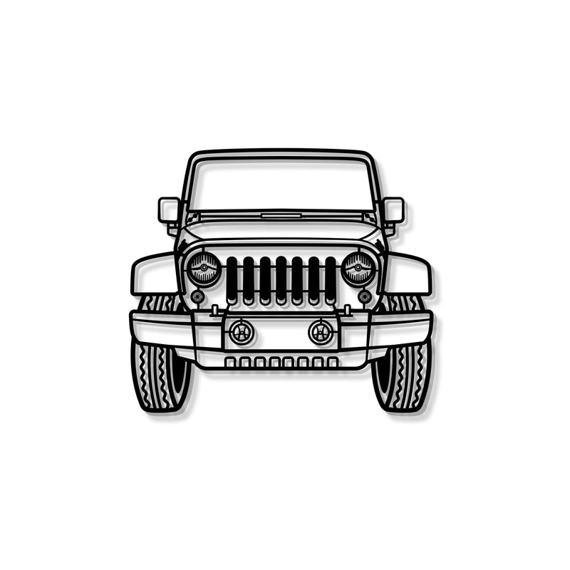 2015 Wrangler Front View Metal Car Wall Art - MT1356