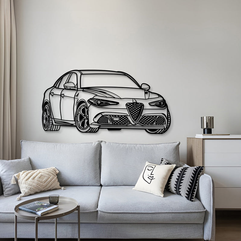Guilia Quadrifoglio Perspective Metal Car Wall Art - MT1237