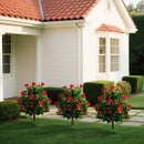 31 Inches Artificial Camellia Tree Set 2 Pack Fake Flower Trees-Green by LJGDeals