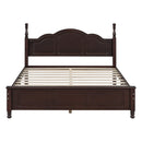 3-Pieces Bedroom Sets,Queen Size Wood Platform Bed and Two Nightstands-Dark Walnut