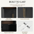 Modern Black Bookcase with Storage Cabinet