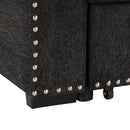 83.8" Reversible Sectional Pull-Out Sofa Bed L-Shaped Corner Sofa Couch with Storage Chaise, USB Ports, Power Sockets, Cup Holder for Living Room, Bedroom, Study, Black