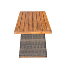 6 Pcs Outdoor Acacia Wood Dining Set with PE Rattan Stacking Chair by HouseOfZazla