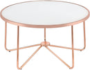Alivia Coffee Table in Rose Gold & Frosted Glass