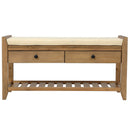 TREXM Shoe Rack with Cushioned Seat and Drawers