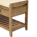 TREXM Shoe Rack with Cushioned Seat and Drawers