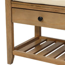 TREXM Shoe Rack with Cushioned Seat and Drawers