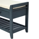TREXM Shoe Rack with Cushioned Seat and Drawers
