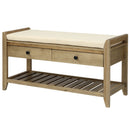 TREXM Shoe Rack with Cushioned Seat and Drawers