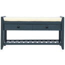 TREXM Shoe Rack with Cushioned Seat and Drawers