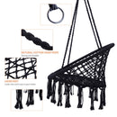 Black Macrame Swing Chair