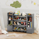 56 inch Large Toy Storage Organizer with 8 Removable Bins and Bookshelf by LJGDeals