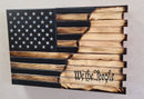 Small 2 Compartment Gun Case - Half Flag & Half Logo Designs