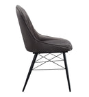 Abraham Side Chair, Gray Fabric & Black Finish