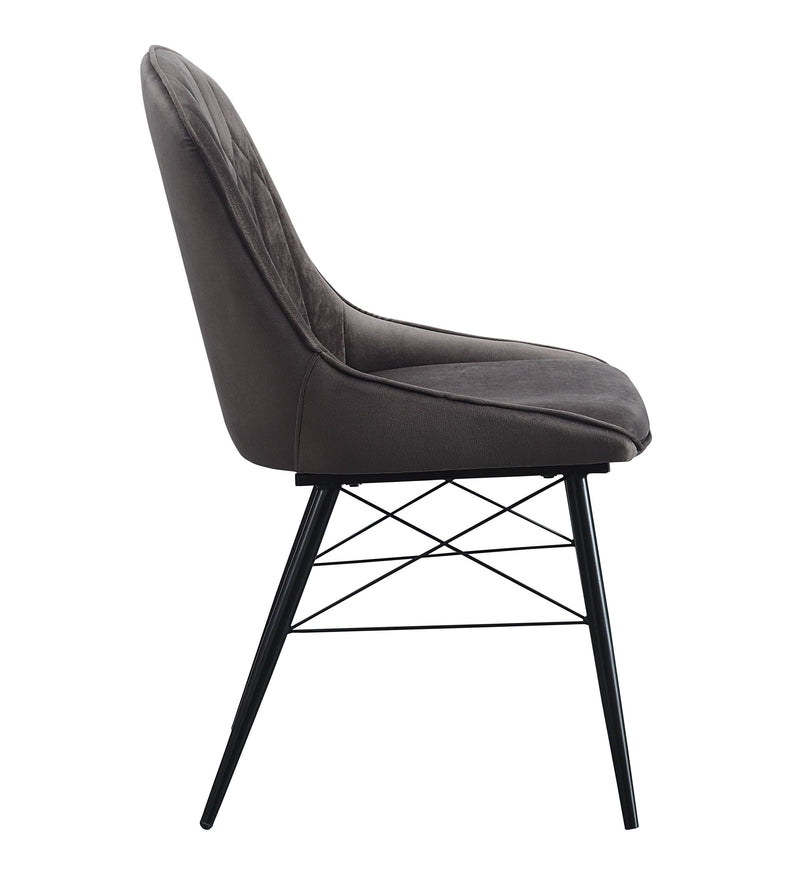 Abraham Side Chair, Gray Fabric & Black Finish
