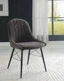 Abraham Side Chair, Gray Fabric & Black Finish