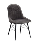 Abraham Side Chair, Gray Fabric & Black Finish