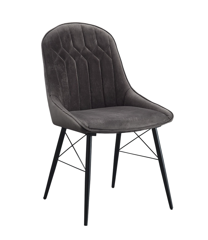 Abraham Side Chair, Gray Fabric & Black Finish