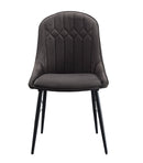 Abraham Side Chair, Gray Fabric & Black Finish