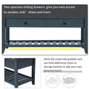 TREXM Shoe Rack with Cushioned Seat and Drawers