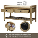 TREXM Shoe Rack with Cushioned Seat and Drawers