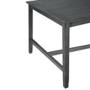 6 Piece Wooden Dining Table set, Kitchen Table set with 4 Chairs and Bench, Farmhouse Rustic Style,Gray