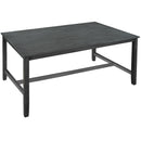 6 Piece Wooden Dining Table set, Kitchen Table set with 4 Chairs and Bench, Farmhouse Rustic Style,Gray