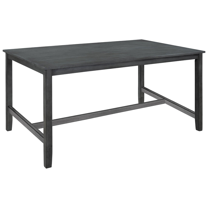 6 Piece Wooden Dining Table set, Kitchen Table set with 4 Chairs and Bench, Farmhouse Rustic Style,Gray