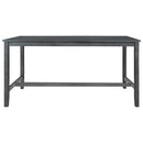 6 Piece Wooden Dining Table set, Kitchen Table set with 4 Chairs and Bench, Farmhouse Rustic Style,Gray