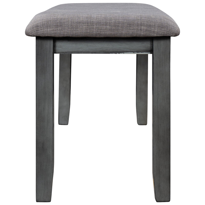 6 Piece Wooden Dining Table set, Kitchen Table set with 4 Chairs and Bench, Farmhouse Rustic Style,Gray