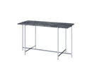 Adelae Sofa Table, Faux Marble & Chrome