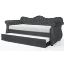 Abby Upholstered Velvet Wood Daybed with Trundle