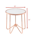 Alivia End Table in Rose Gold & Frosted Glass
