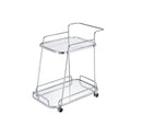 Aegis Serving Cart, Clear Glass & Chrome Finish