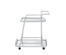 Aegis Serving Cart, Clear Glass & Chrome Finish