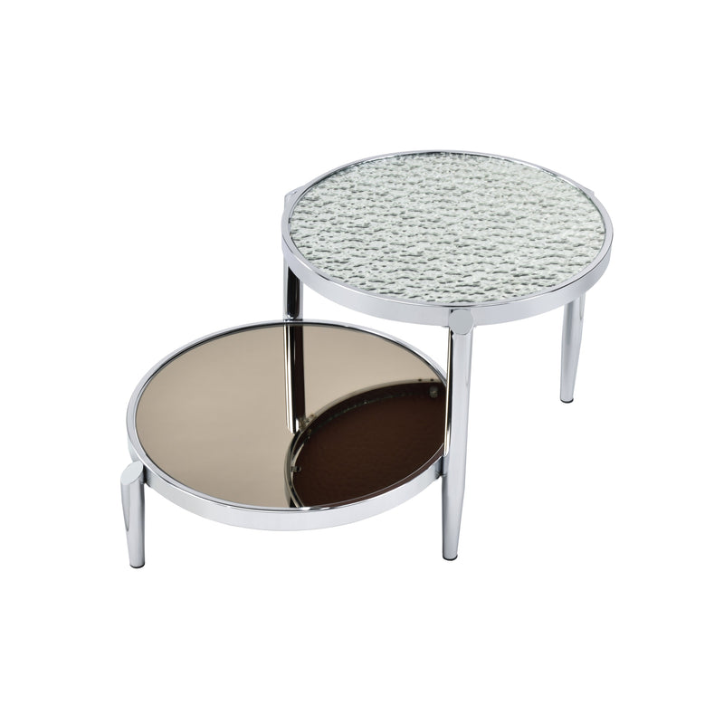 Abbe Coffee Table in Glass & Chrome Finish