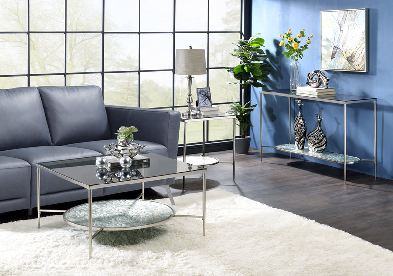 Adelrik Coffee Table in Glass & Chrome Finish